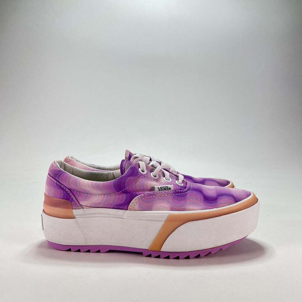 Vans Era Stacked Purple Wavy Daze Lifestyle Platform Shoes 500714 Women's Size 7